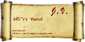 Jári Vazul névjegykártya